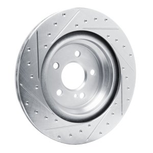 Mercedes-Benz SL400 Brake Rotor (1) - Rear Right - R1 Concepts - Drilled & Slotted - Silver - `13-`20